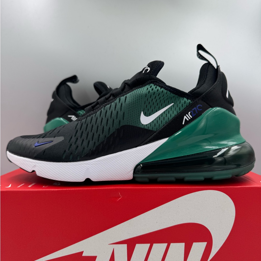 Nike Air Max 270 Gs Black White Evergreen Aura Brand New Size 65y